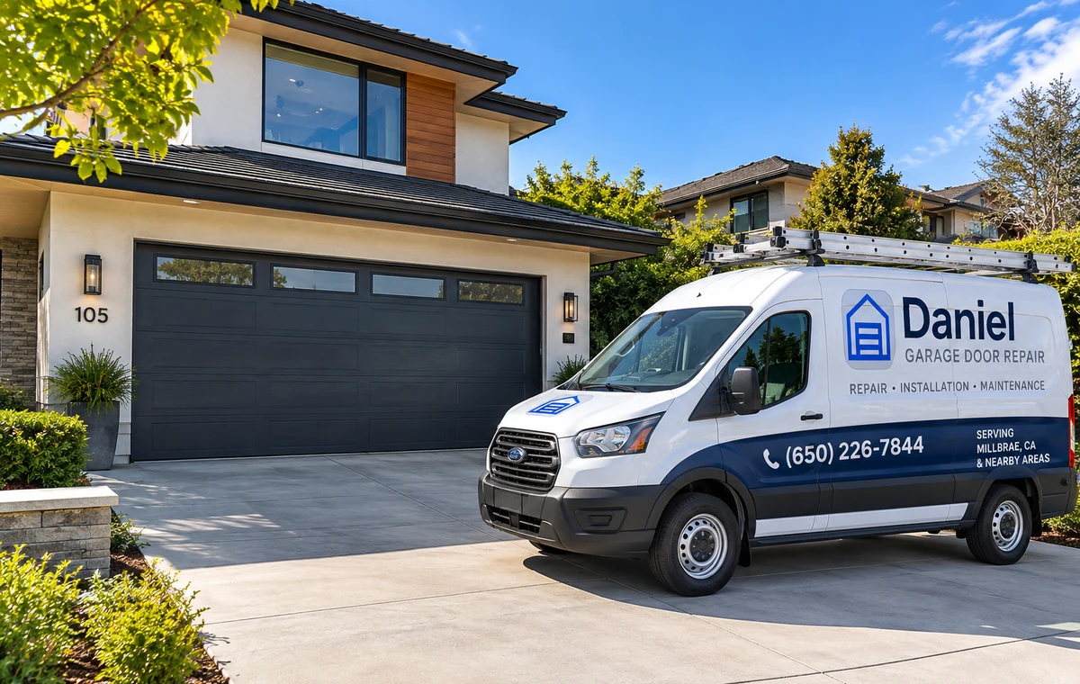 Garage Door Spring Repair service illustration for Daniel Garage Door Repair in Millbrae, CA