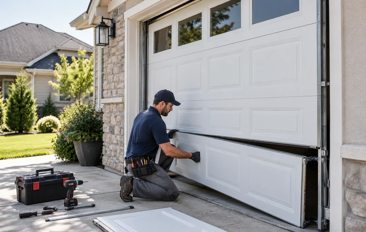 Garage Door Track Repair service illustration for Daniel Garage Door Repair in Millbrae, CA